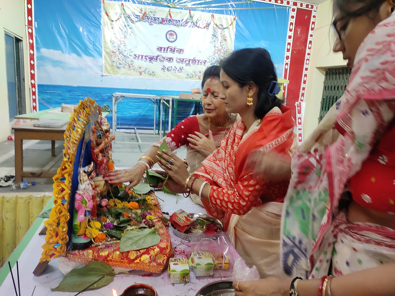 Sindur Khela celebration during Durga Puja